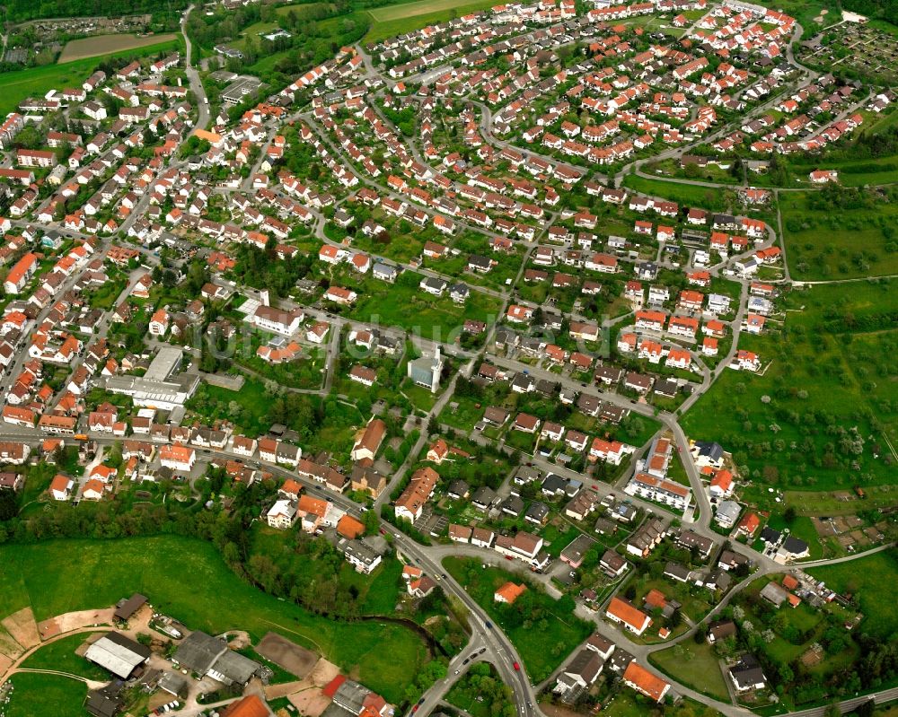 Jebenhausen von oben - Wohngebiet einer Einfamilienhaus- Siedlung in Jebenhausen im Bundesland Baden-Württemberg, Deutschland