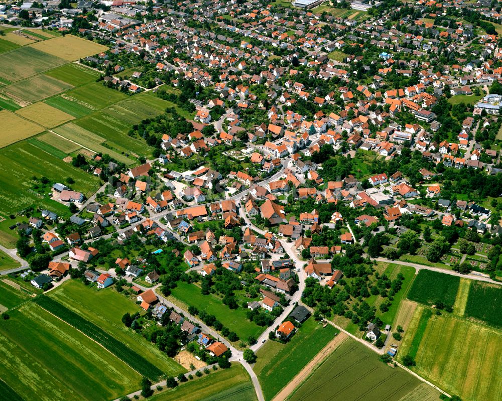 Luftaufnahme Jettenburg - Wohngebiet einer Einfamilienhaus- Siedlung in Jettenburg im Bundesland Baden-Württemberg, Deutschland