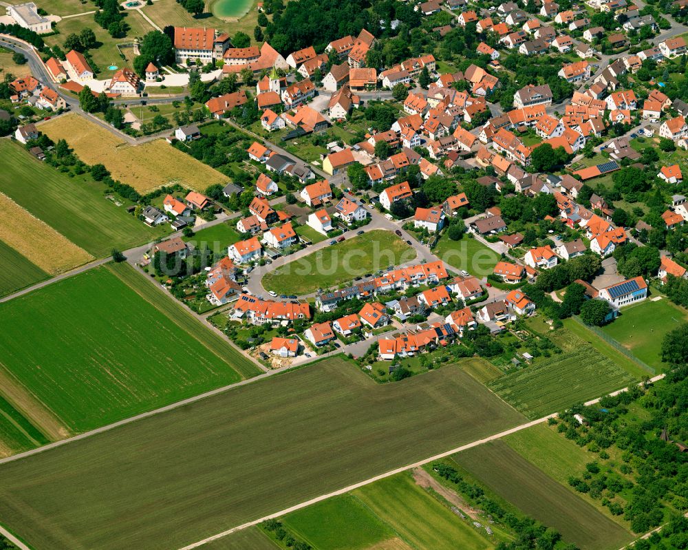 Kilchberg von oben - Wohngebiet einer Einfamilienhaus- Siedlung in Kilchberg im Bundesland Baden-Württemberg, Deutschland