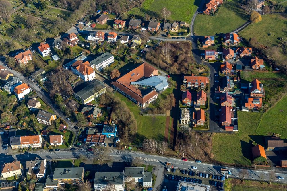 Luftaufnahme Hamm - Wohngebiet einer Einfamilienhaus- Siedlung am Löbbeweg im Ortsteil Herringen in Hamm im Bundesland Nordrhein-Westfalen, Deutschland