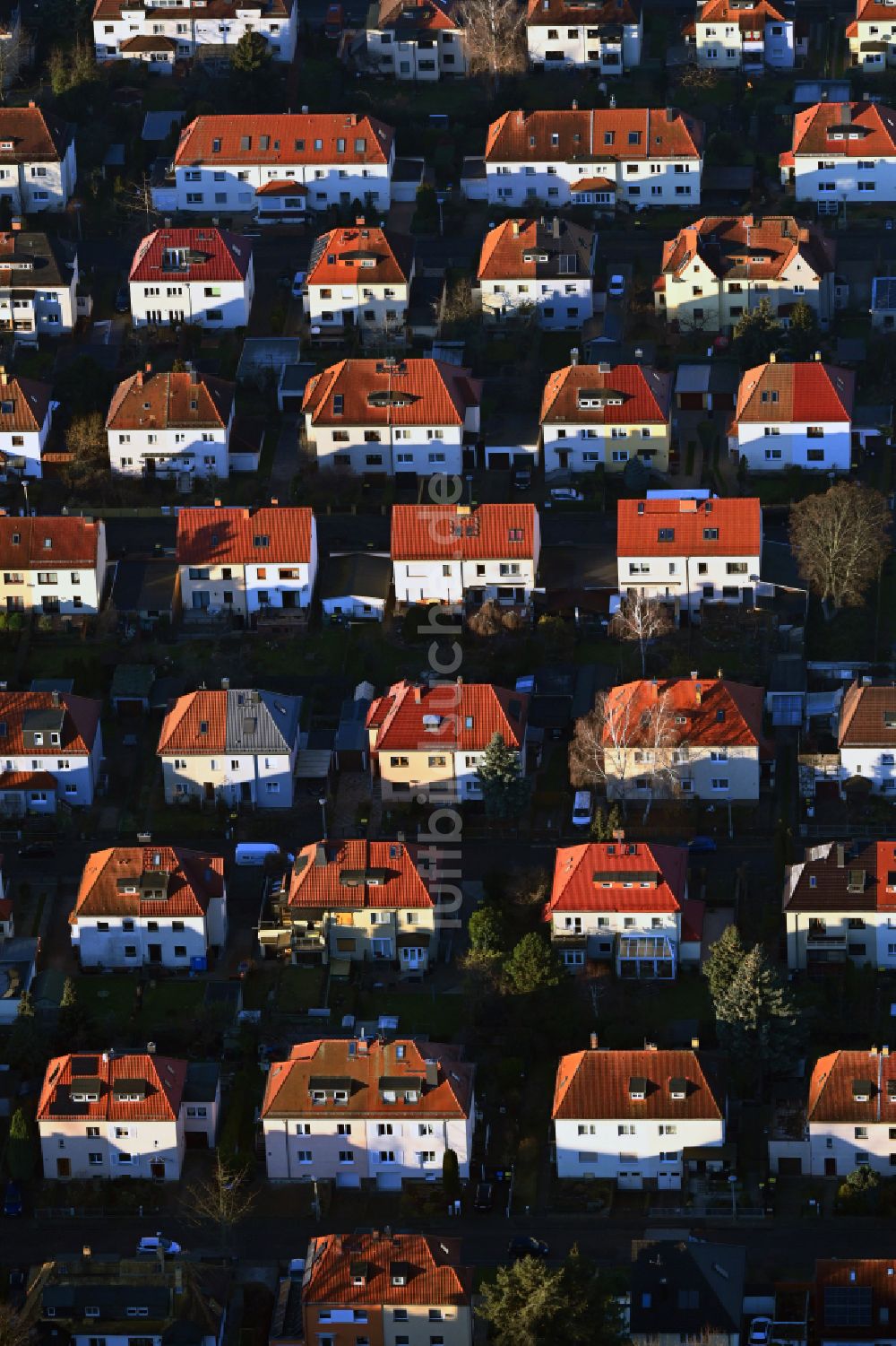Luftbild Leipzig - Wohngebiet einer Einfamilienhaus- Siedlung in Leipzig im Bundesland Sachsen, Deutschland