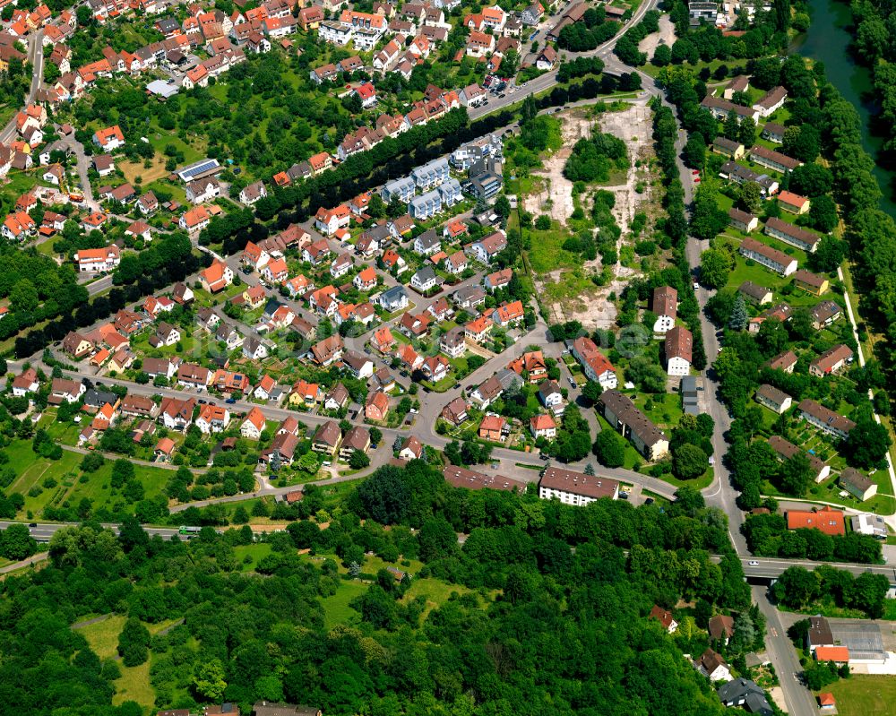 Luftaufnahme Lustnau - Wohngebiet einer Einfamilienhaus- Siedlung in Lustnau im Bundesland Baden-Württemberg, Deutschland