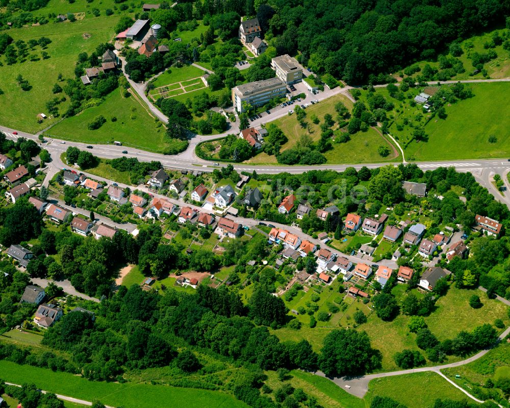 Lustnau von oben - Wohngebiet einer Einfamilienhaus- Siedlung in Lustnau im Bundesland Baden-Württemberg, Deutschland
