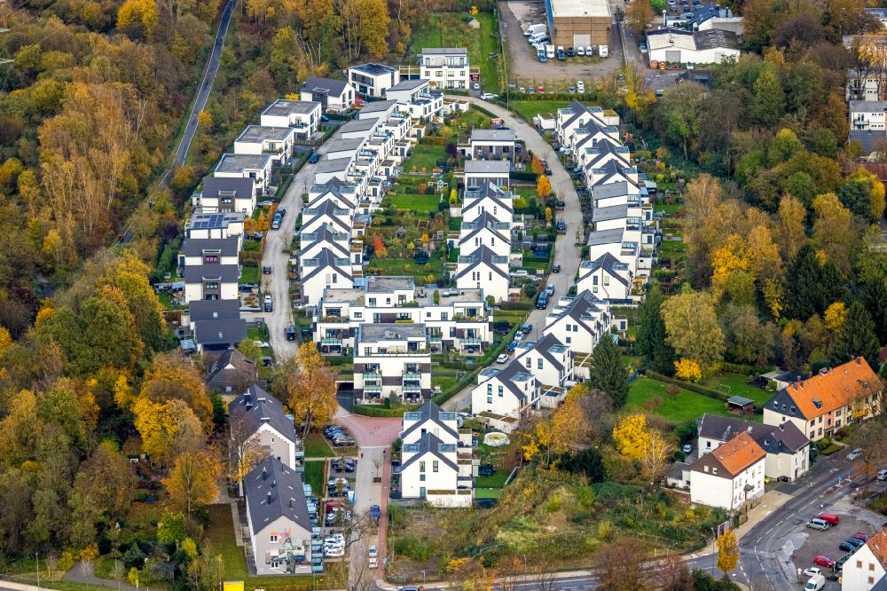Luftbild Bochum - Wohngebiet einer Einfamilienhaus- Siedlung Markscher Bogen in Weitmar in Bochum im Bundesland Nordrhein-Westfalen, Deutschland
