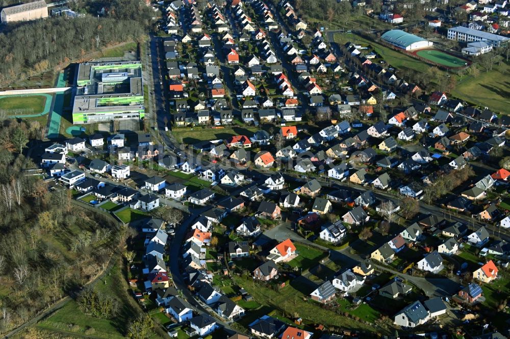 Luftbild Dallgow-Döberitz - Wohngebiet einer Einfamilienhaus- Siedlung Max-von-Laue-Ring - Wilhelm-Ostwald-Straße in Dallgow-Döberitz im Bundesland Brandenburg, Deutschland