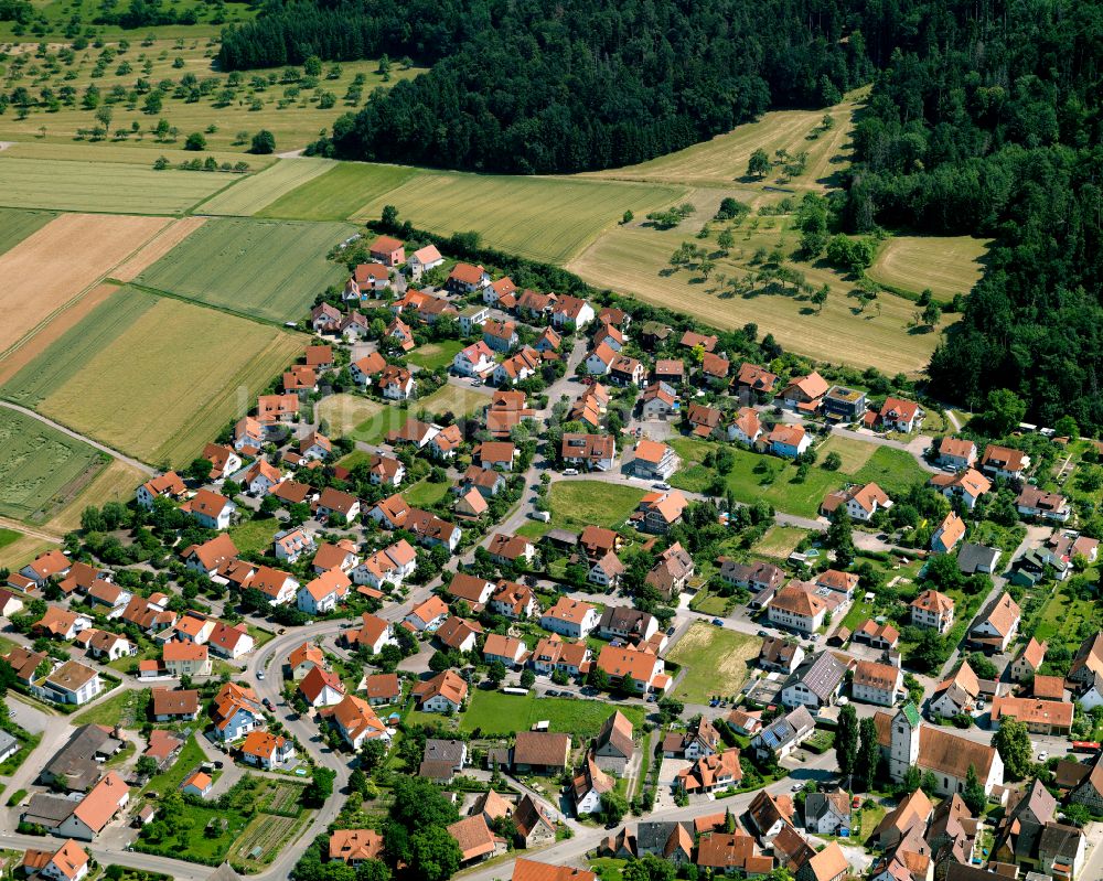 Oberndorf aus der Vogelperspektive: Wohngebiet einer Einfamilienhaus- Siedlung in Oberndorf im Bundesland Baden-Württemberg, Deutschland