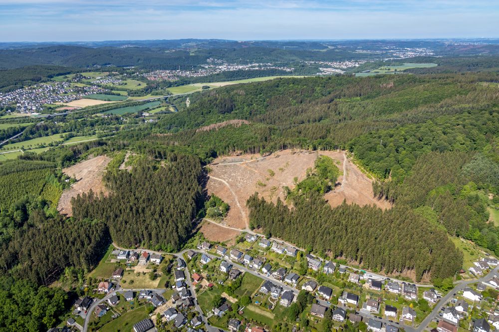 Luftaufnahme Oeventrop - Wohngebiet einer Einfamilienhaus- Siedlung in Oeventrop im Bundesland Nordrhein-Westfalen, Deutschland