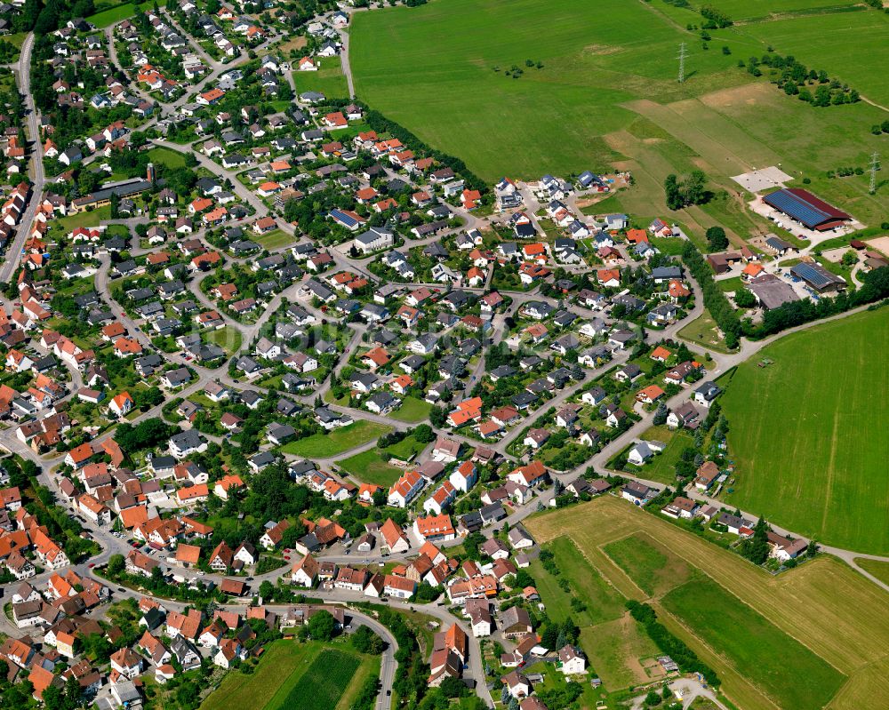 Ofterdingen von oben - Wohngebiet einer Einfamilienhaus- Siedlung in Ofterdingen im Bundesland Baden-Württemberg, Deutschland