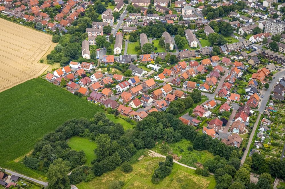 Luftaufnahme Hamm - Wohngebiet einer Einfamilienhaus- Siedlung Ontariogrund in Hamm im Bundesland Nordrhein-Westfalen, Deutschland