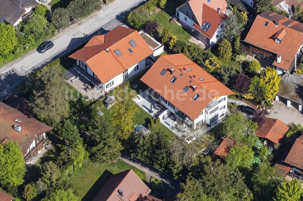 Luftbild Oberhaching - Wohngebiet einer Einfamilienhaus- Siedlung im Ortsteil Deisenhofen in Oberhaching im Bundesland Bayern, Deutschland