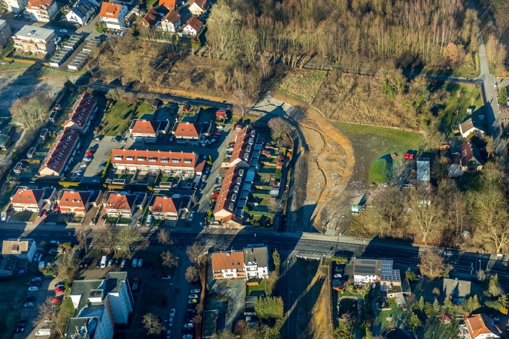Luftbild Dortmund - Wohngebiet einer Einfamilienhaus- Siedlung im Ortsteil Franz-Zimmer-Siedlung in Dortmund im Bundesland Nordrhein-Westfalen, Deutschland