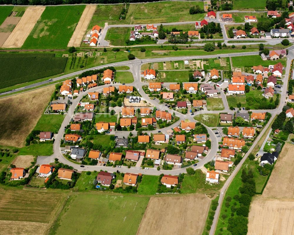 Luftbild Pfaffenhofen - Wohngebiet einer Einfamilienhaus- Siedlung in Pfaffenhofen im Bundesland Baden-Württemberg, Deutschland