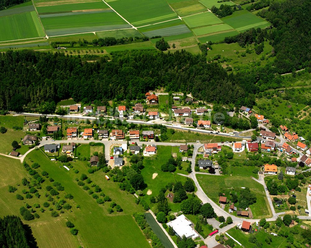 Luftaufnahme Pfrondorf - Wohngebiet einer Einfamilienhaus- Siedlung in Pfrondorf im Bundesland Baden-Württemberg, Deutschland