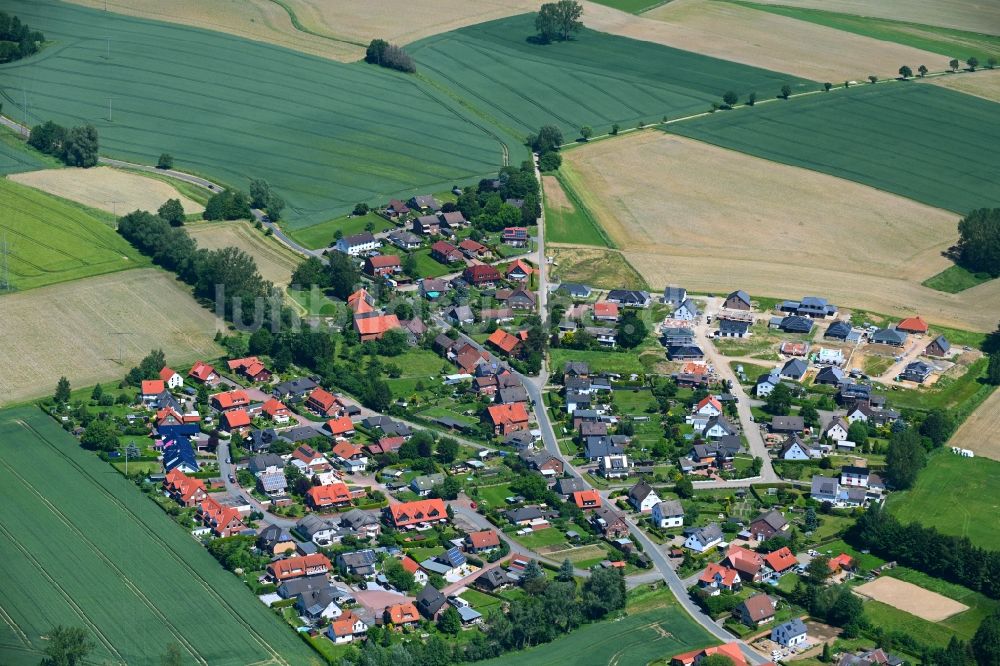 Luftaufnahme Rehren - Wohngebiet einer Einfamilienhaus- Siedlung in Rehren im Bundesland Niedersachsen, Deutschland