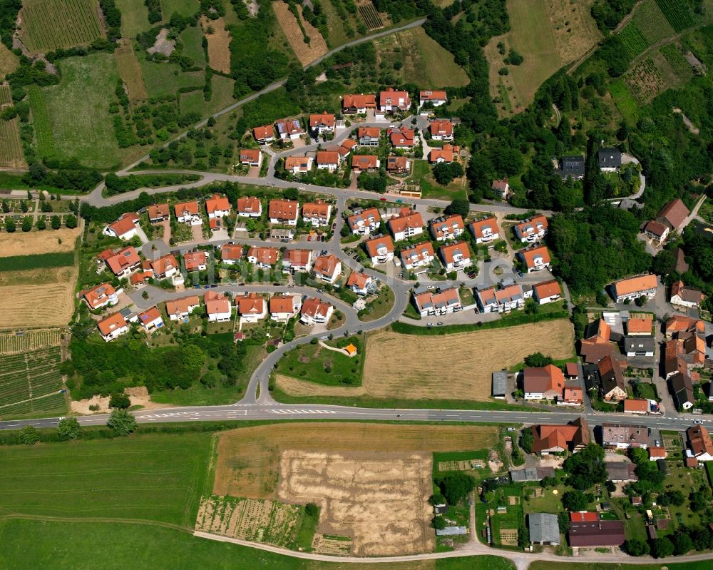 Luftaufnahme Ruchsen - Wohngebiet einer Einfamilienhaus- Siedlung in Ruchsen im Bundesland Baden-Württemberg, Deutschland