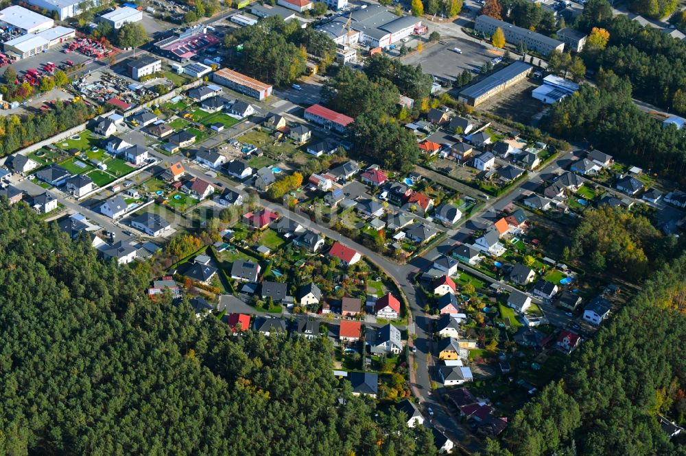 Luftaufnahme Neuseddin - Wohngebiet einer Einfamilienhaus- Siedlung Am Sanddornweg - Kiefernweg in Neuseddin im Bundesland Brandenburg, Deutschland