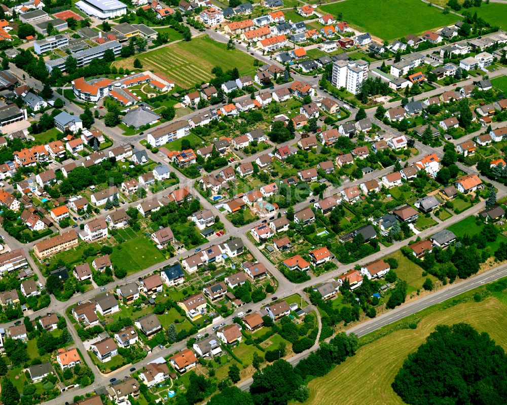 Luftaufnahme Sickenhausen - Wohngebiet einer Einfamilienhaus- Siedlung in Sickenhausen im Bundesland Baden-Württemberg, Deutschland