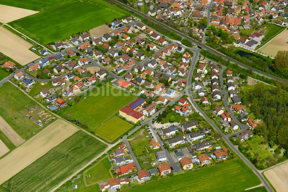 Luftbild Sickershausen - Wohngebiet einer Einfamilienhaus- Siedlung in Sickershausen im Bundesland Bayern, Deutschland
