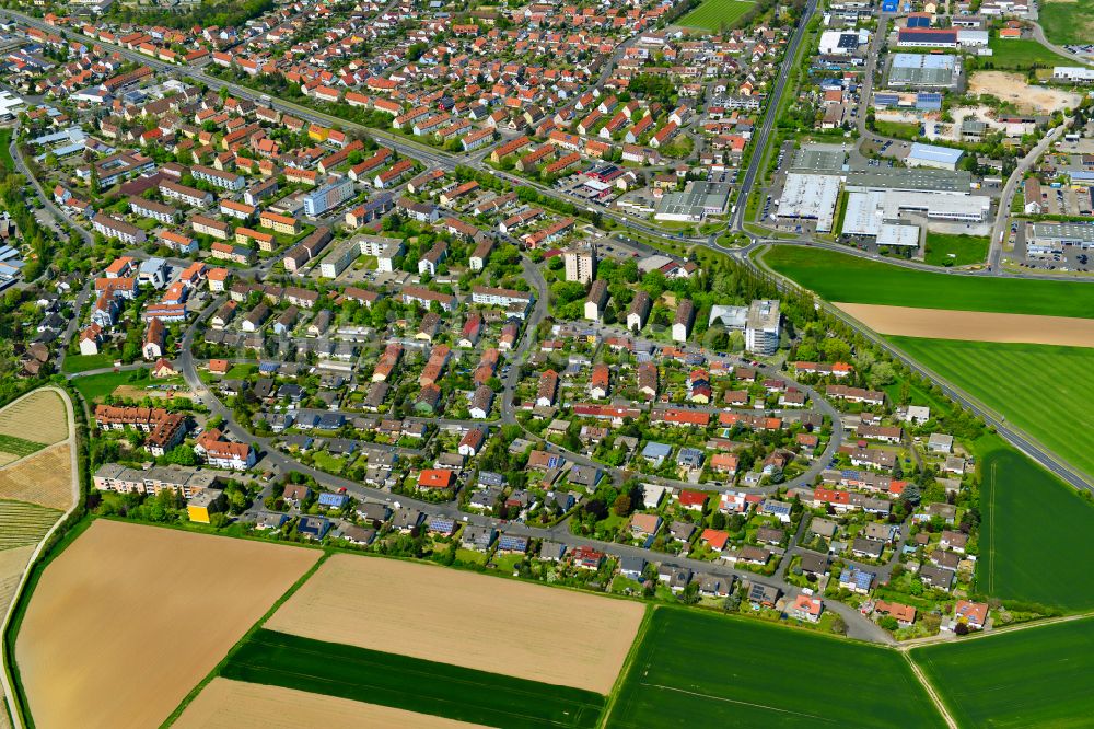 Luftaufnahme Siedlung - Wohngebiet einer Einfamilienhaus- Siedlung in Siedlung im Bundesland Bayern, Deutschland