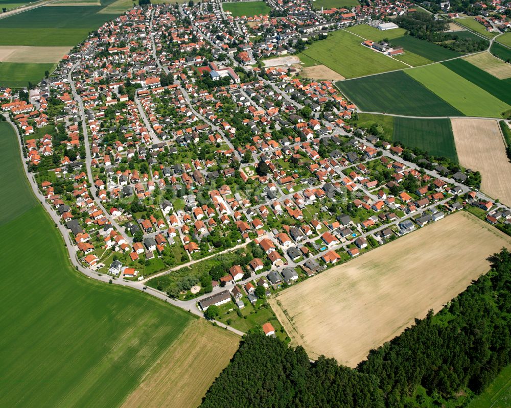 Luftbild Töging am Inn - Wohngebiet einer Einfamilienhaus- Siedlung in Töging am Inn im Bundesland Bayern, Deutschland