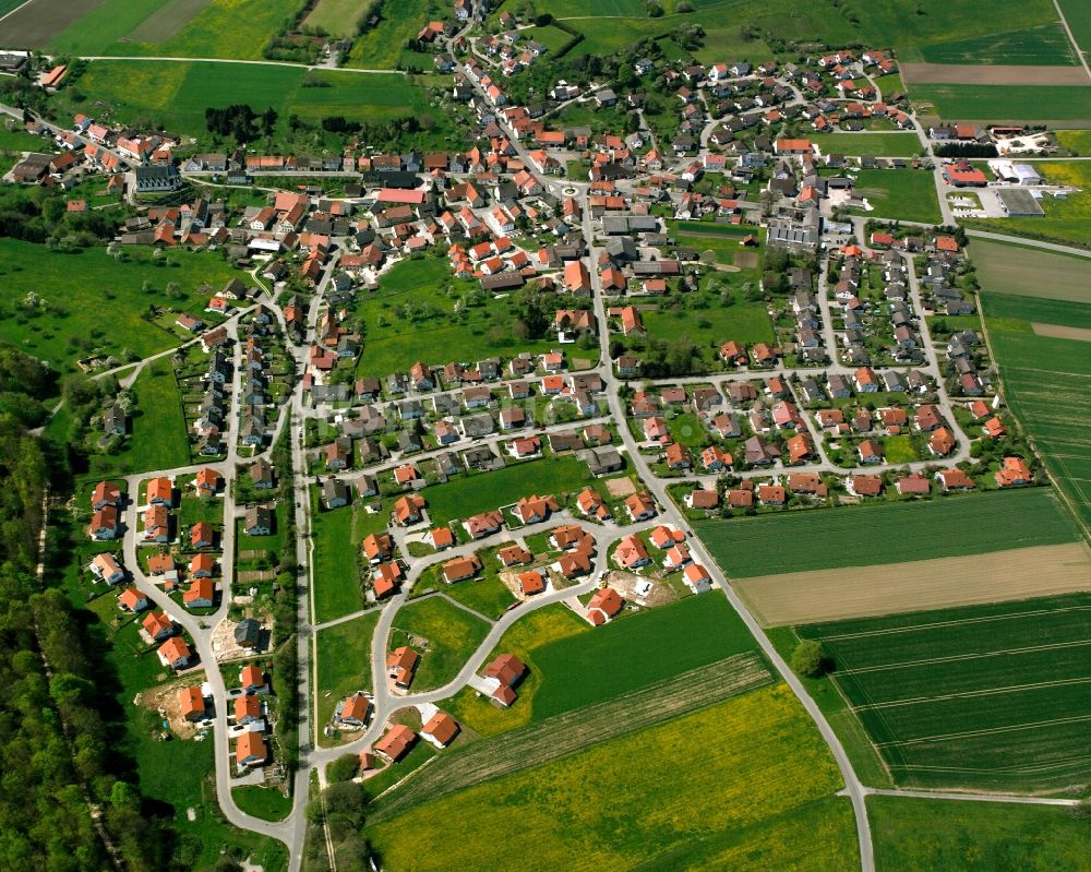 Luftbild Treffelhausen - Wohngebiet einer Einfamilienhaus- Siedlung in Treffelhausen im Bundesland Baden-Württemberg, Deutschland