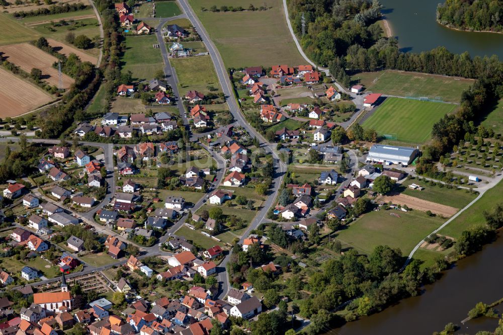 Luftaufnahme Trennfeld - Wohngebiet einer Einfamilienhaus- Siedlung in Trennfeld im Bundesland Bayern, Deutschland