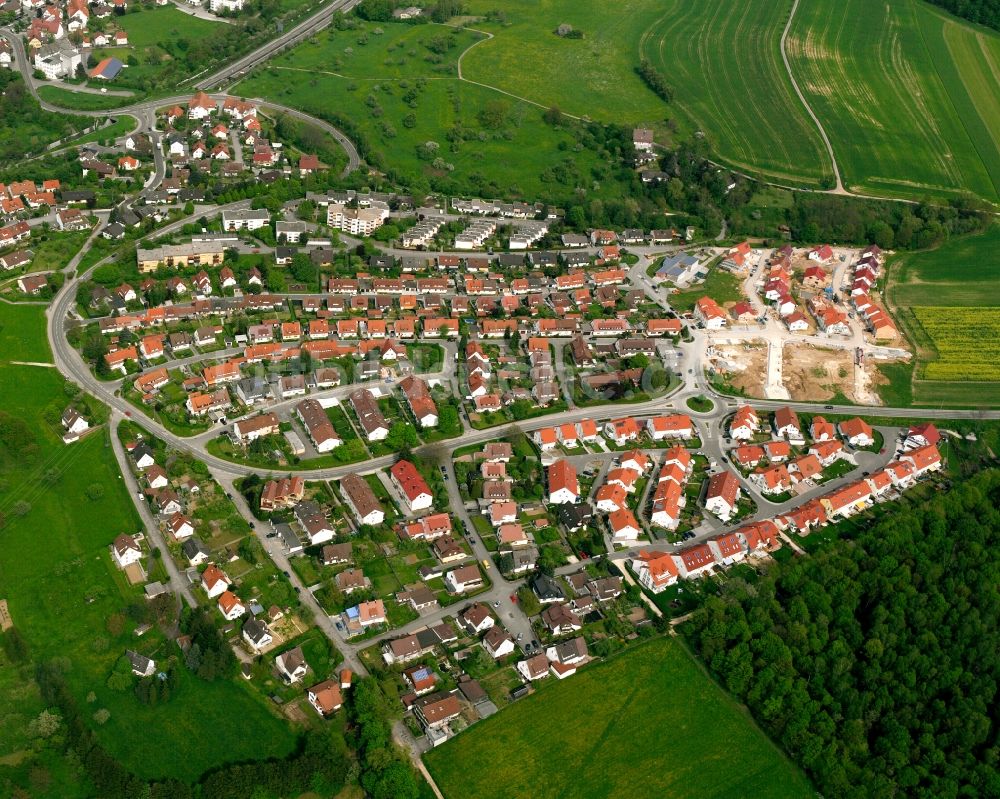 Uhingen von oben - Wohngebiet einer Einfamilienhaus- Siedlung in Uhingen im Bundesland Baden-Württemberg, Deutschland