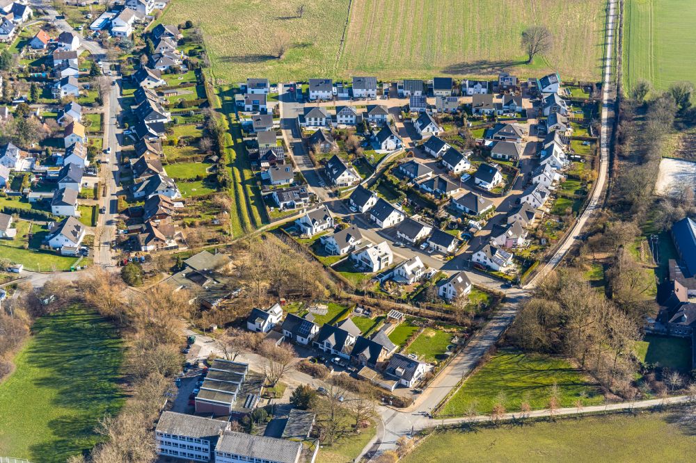 Luftbild Unna - Wohngebiet einer Einfamilienhaus- Siedlung in Unna im Bundesland Nordrhein-Westfalen, Deutschland