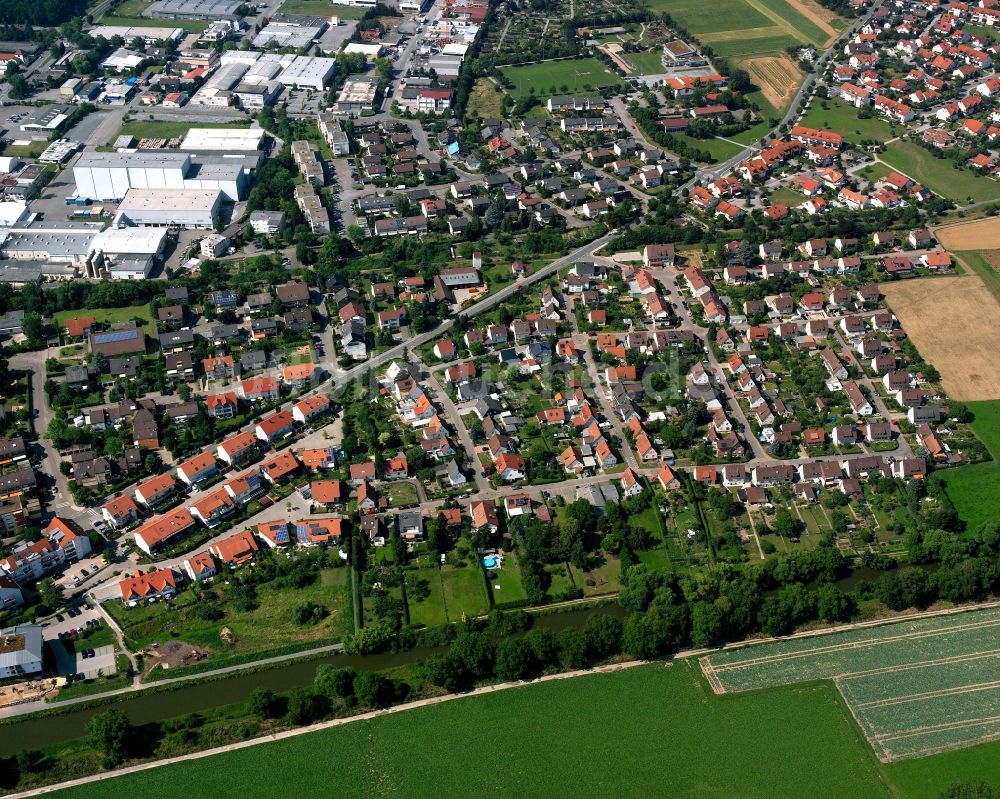 Luftbild Untergriesheim - Wohngebiet einer Einfamilienhaus- Siedlung in Untergriesheim im Bundesland Baden-Württemberg, Deutschland