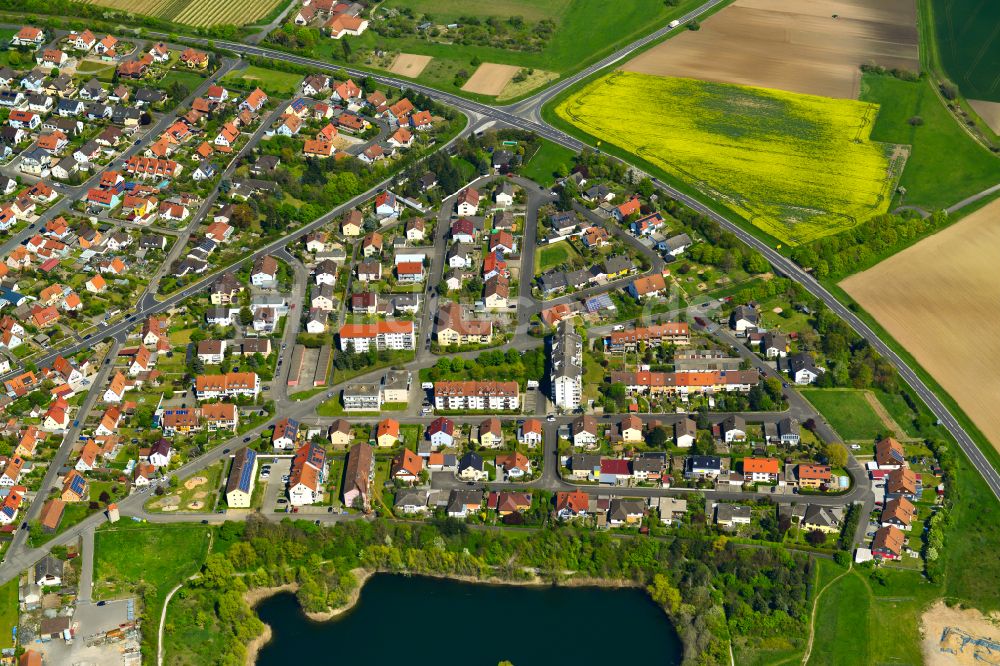 Luftbild Volkach - Wohngebiet einer Einfamilienhaus- Siedlung in Volkach im Bundesland Bayern, Deutschland