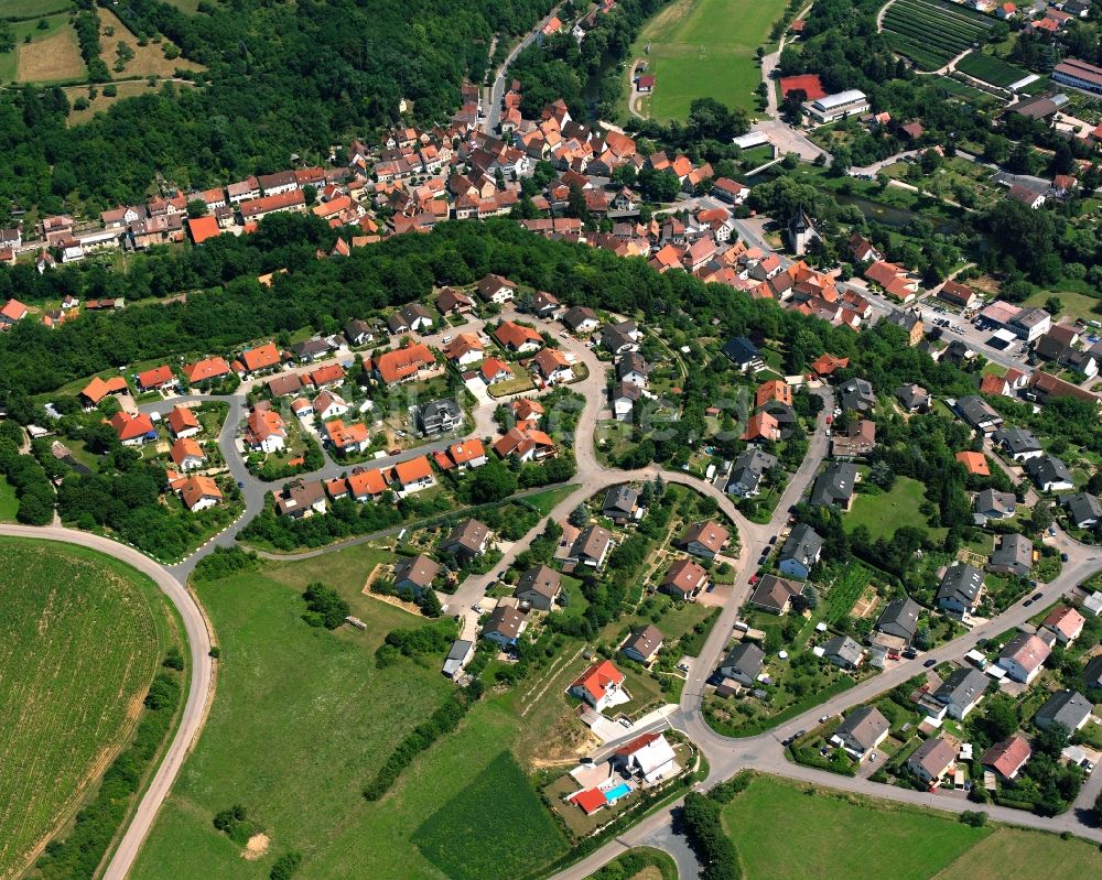 Widdern aus der Vogelperspektive: Wohngebiet einer Einfamilienhaus- Siedlung in Widdern im Bundesland Baden-Württemberg, Deutschland