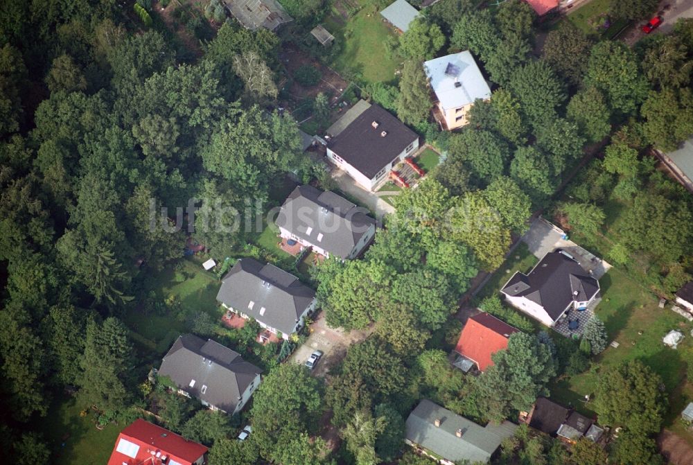 Luftaufnahme Rangsdorf - Wohngebiet einer Einfamilienhaus- Siedlung Winterfeldallee in Rangsdorf im Bundesland Brandenburg, Deutschland