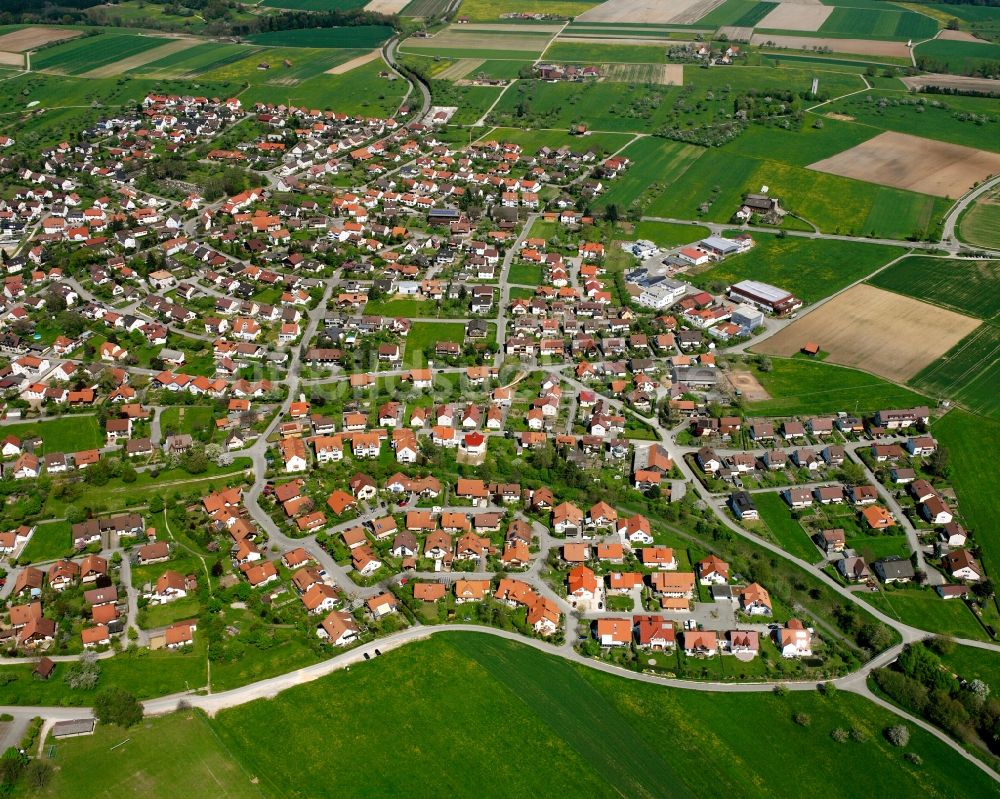 Luftaufnahme Wäschenbeuren - Wohngebiet einer Einfamilienhaus- Siedlung in Wäschenbeuren im Bundesland Baden-Württemberg, Deutschland