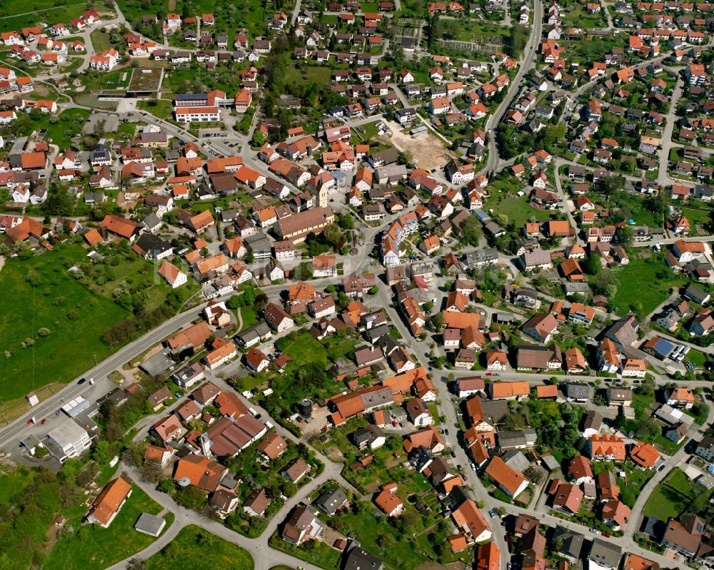 Luftaufnahme Wäschenbeuren - Wohngebiet einer Einfamilienhaus- Siedlung in Wäschenbeuren im Bundesland Baden-Württemberg, Deutschland
