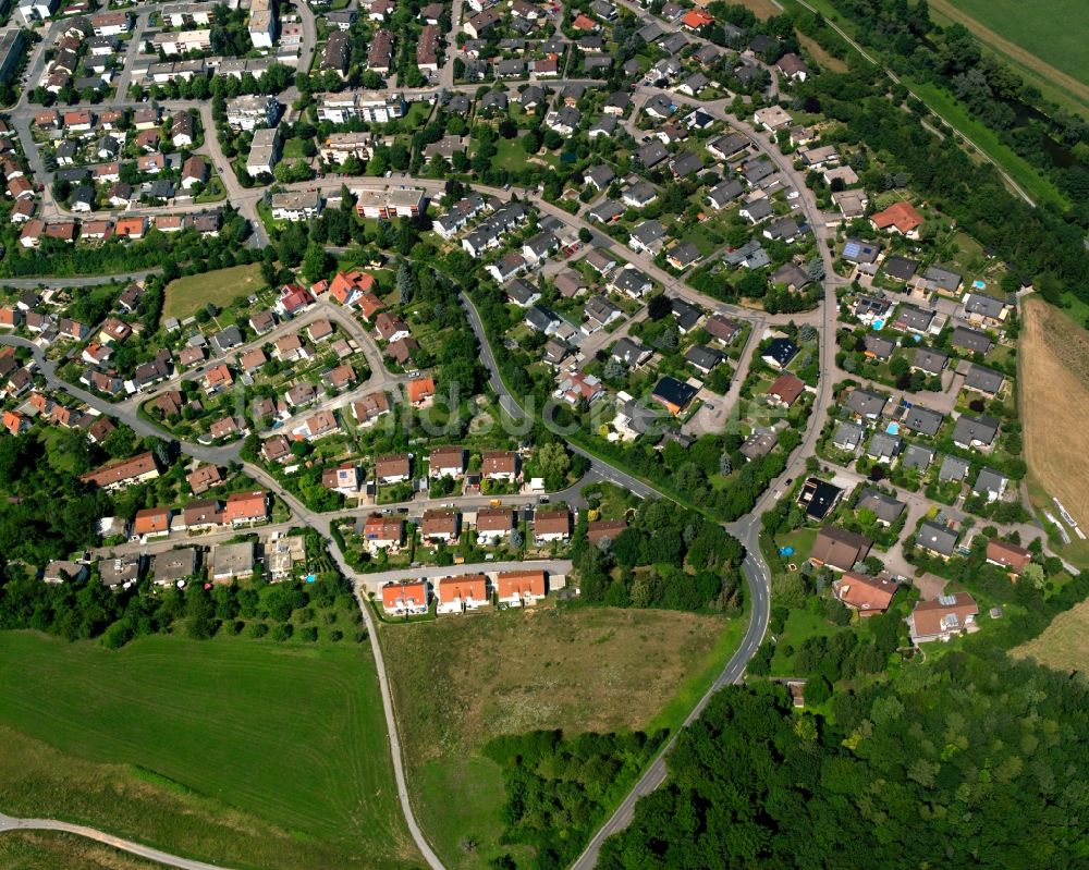 Züttlingen von oben - Wohngebiet einer Einfamilienhaus- Siedlung in Züttlingen im Bundesland Baden-Württemberg, Deutschland