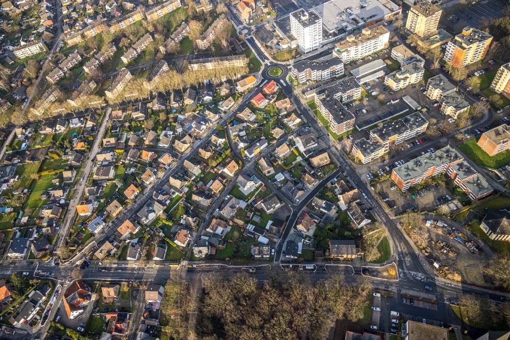 Luftbild Hamm - Wohngebiet einer Einfamilienhaus- Siedlung zwischen Friedrich-Ebert-Straße und Katharinenstraße im Ortsteil Bockum-Hövel in Hamm im Bundesland Nordrhein-Westfalen, Deutschland