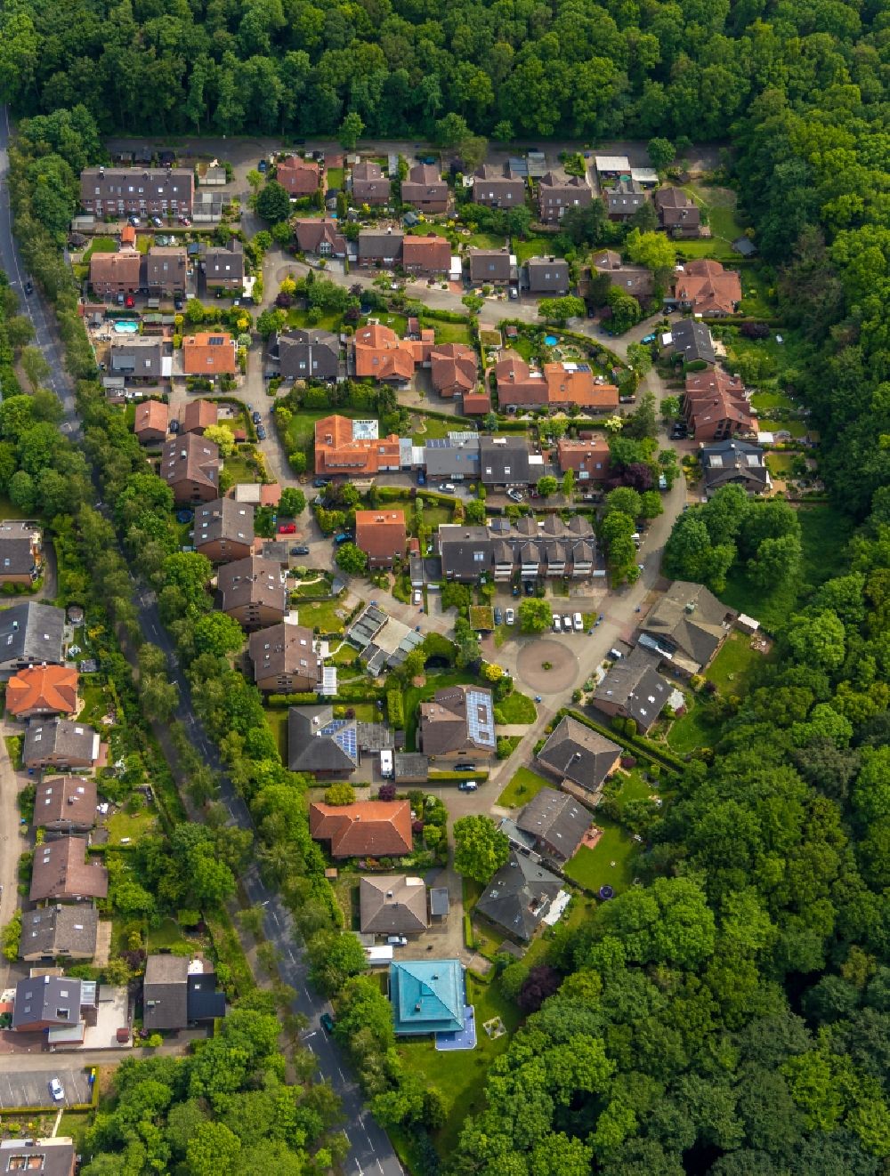 Luftbild Werne - Wohngebiet entlang der Friedrich-Hebbel-Straße - Georg-Büchner-Straße in Werne im Bundesland Nordrhein-Westfalen, Deutschland