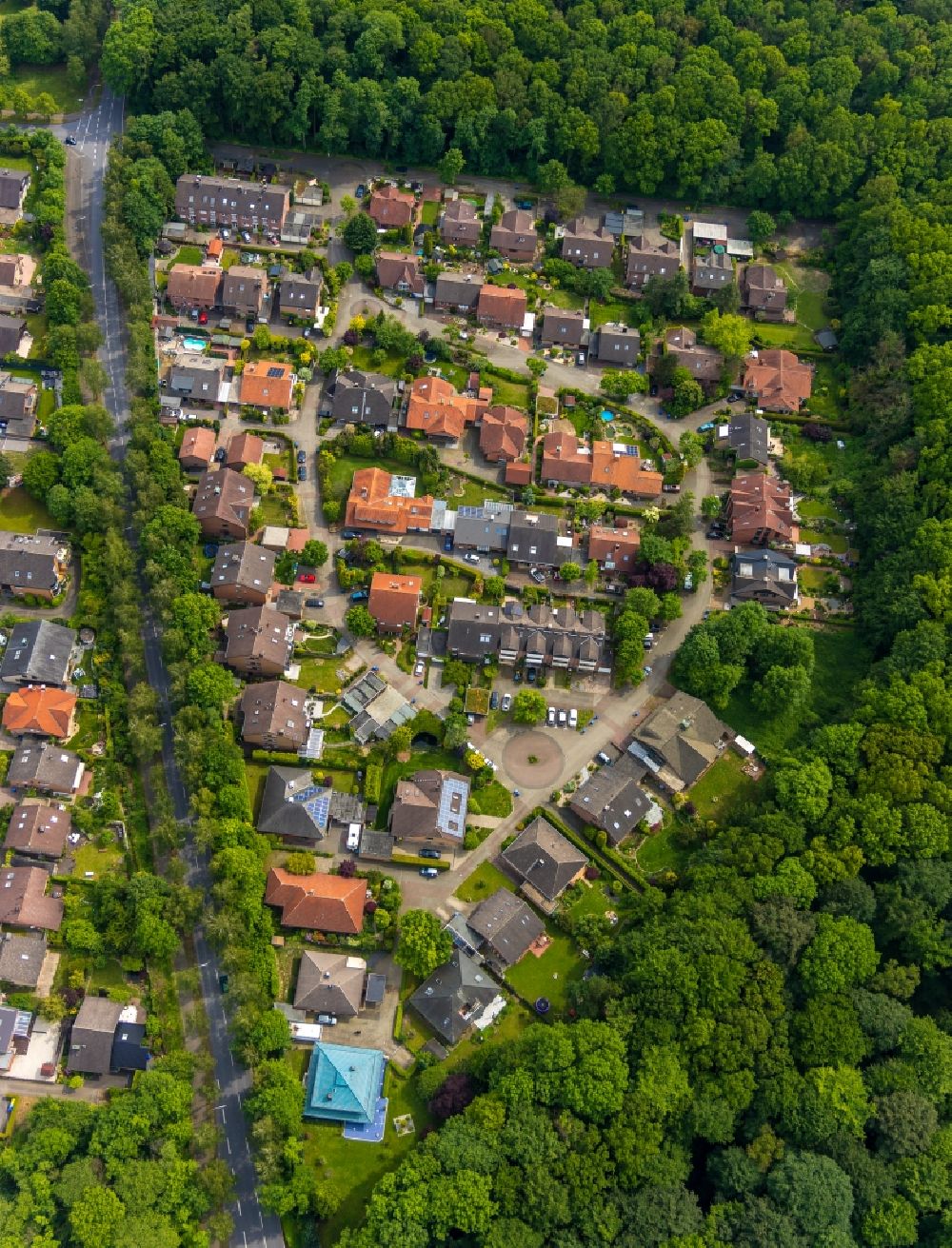 Luftaufnahme Werne - Wohngebiet entlang der Friedrich-Hebbel-Straße - Georg-Büchner-Straße in Werne im Bundesland Nordrhein-Westfalen, Deutschland