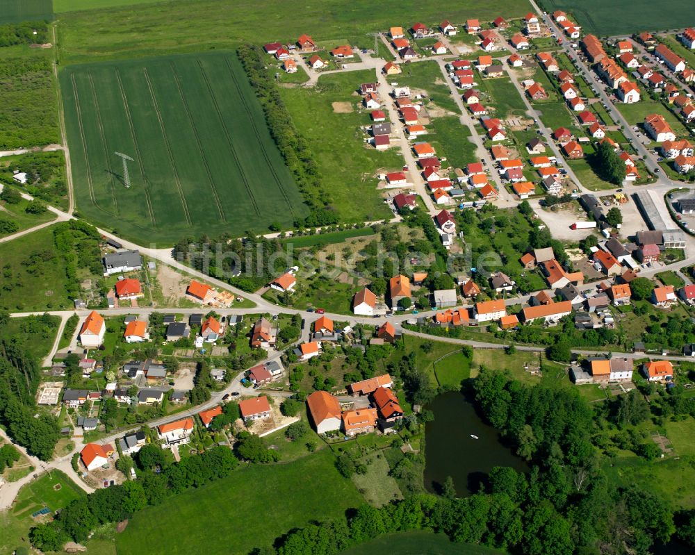 Darlingerode aus der Vogelperspektive: Wohngebiet am Feldrand in Darlingerode im Bundesland Sachsen-Anhalt, Deutschland