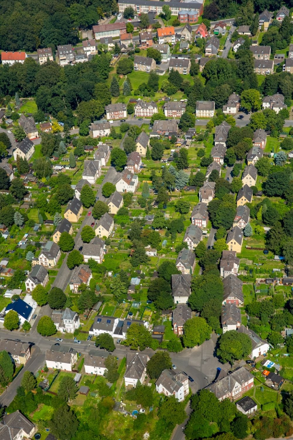 Luftbild Dortmund - Wohngebiet einer Mehrfamilienhaussiedlung Alte Kolonie Eving in Dortmund im Bundesland Nordrhein-Westfalen