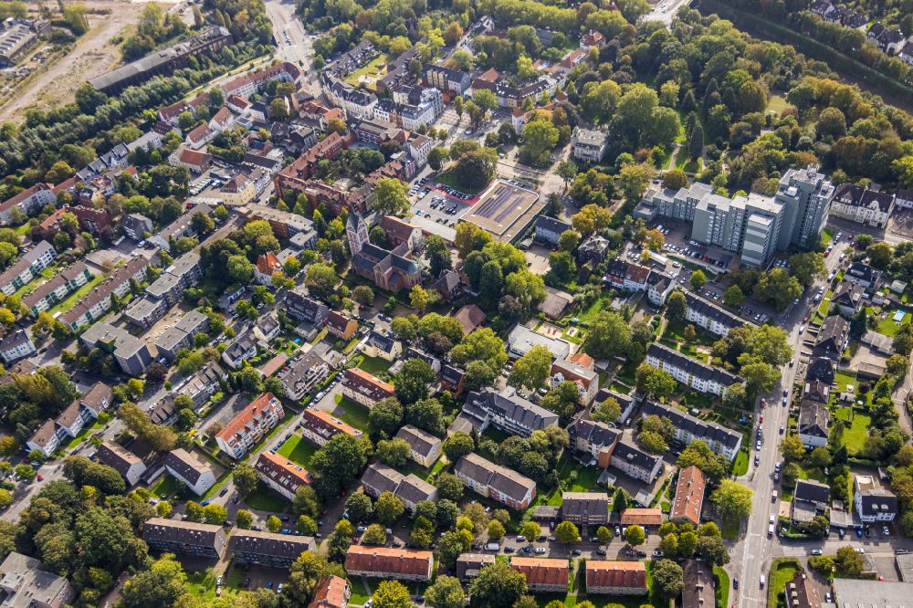 Luftbild Dortmund - Wohngebiet einer Mehrfamilienhaussiedlung an der Arminiusstraße in Dortmund im Bundesland Nordrhein-Westfalen