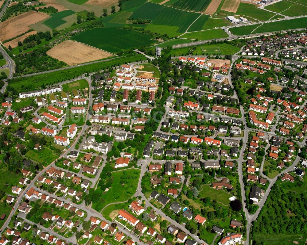 Luftbild Backnang - Wohngebiet der Mehrfamilienhaussiedlung in Backnang im Bundesland Baden-Württemberg, Deutschland