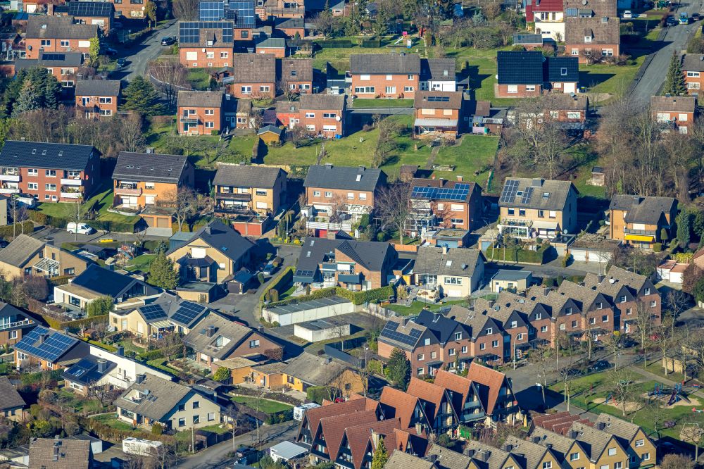 Luftaufnahme Werne - Wohngebiet der Mehrfamilienhaussiedlung an der Barlachstraße in Werne im Bundesland Nordrhein-Westfalen, Deutschland