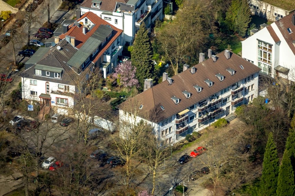 Luftaufnahme Essen - Wohngebiet der Mehrfamilienhaussiedlung an der Büscherstraße in Essen im Bundesland Nordrhein-Westfalen, Deutschland