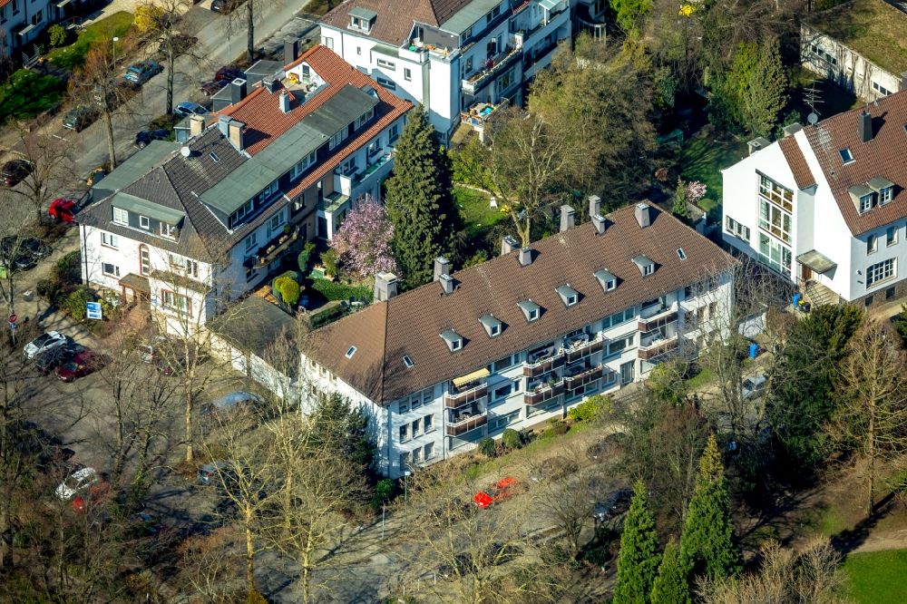 Luftbild Essen - Wohngebiet der Mehrfamilienhaussiedlung an der Büscherstraße in Essen im Bundesland Nordrhein-Westfalen, Deutschland