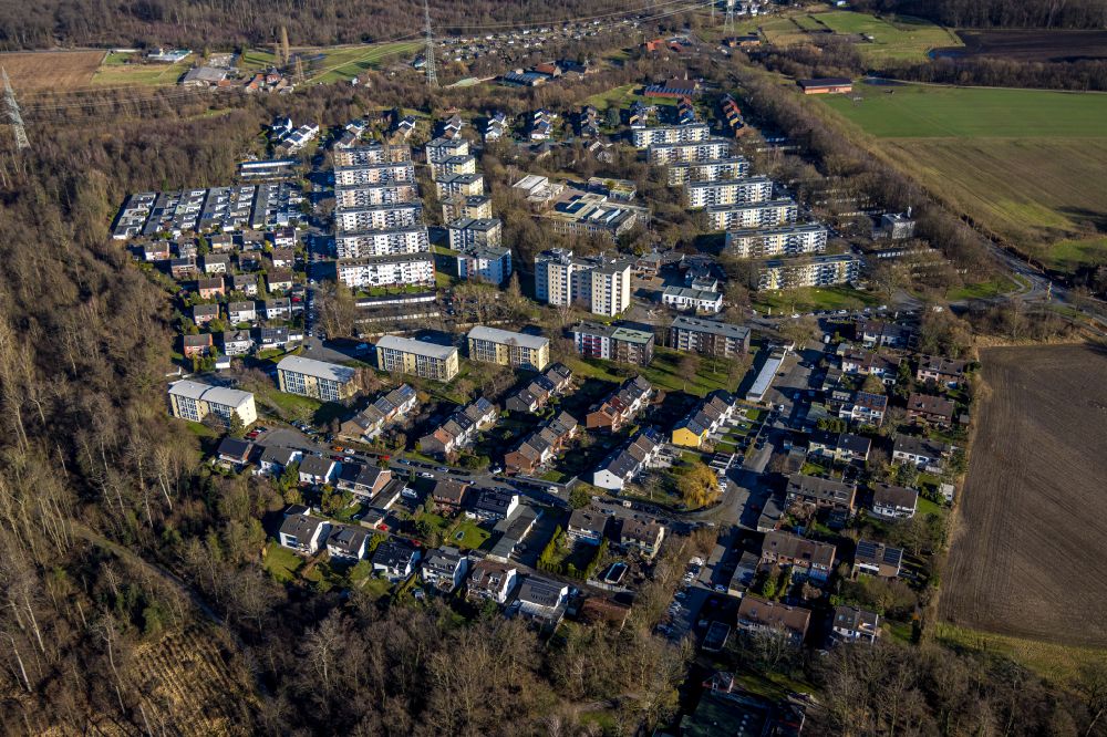 Luftbild Castrop-Rauxel - Wohngebiet der Mehrfamilienhaussiedlung in Castrop-Rauxel im Bundesland Nordrhein-Westfalen, Deutschland