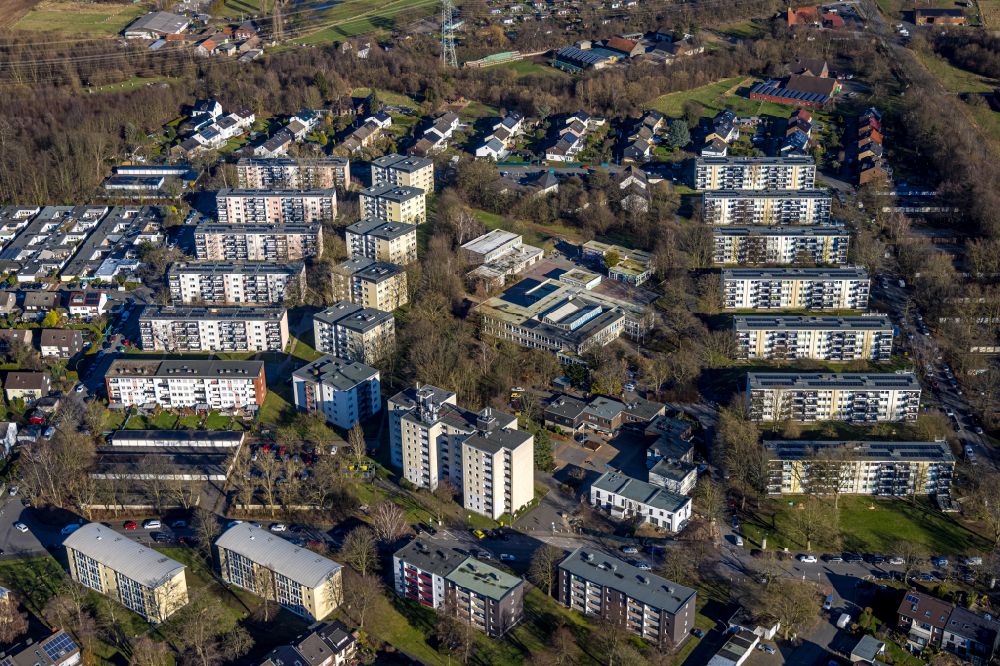Luftaufnahme Castrop-Rauxel - Wohngebiet der Mehrfamilienhaussiedlung in Castrop-Rauxel im Bundesland Nordrhein-Westfalen, Deutschland