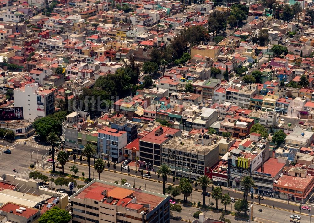 Ciudad de Mexico von oben - Wohngebiet Mehrfamilienhaussiedlung in Ciudad de Mexico in Mexiko