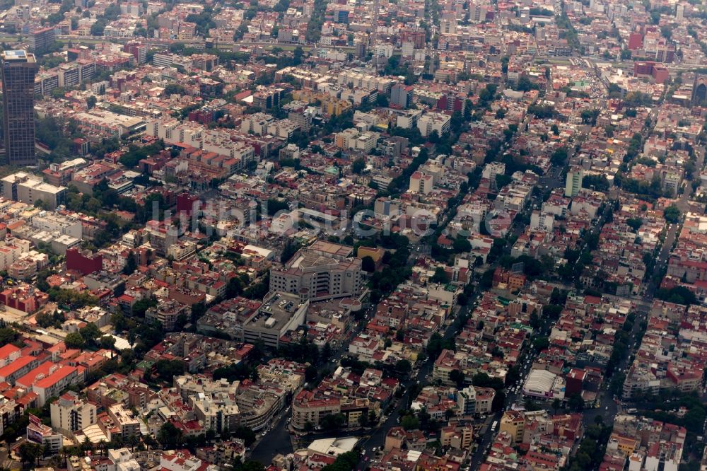 Ciudad de Mexico von oben - Wohngebiet Mehrfamilienhaussiedlung in Ciudad de Mexico in Mexiko