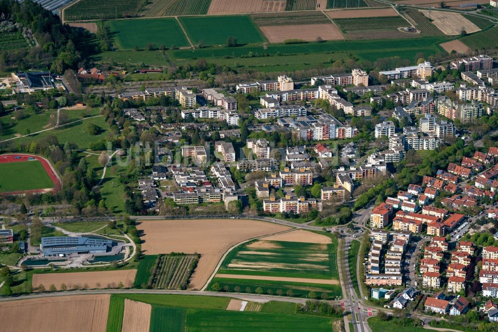 Luftaufnahme Denzlingen - Wohngebiet der Mehrfamilienhaussiedlung in Denzlingen im Bundesland Baden-Württemberg, Deutschland